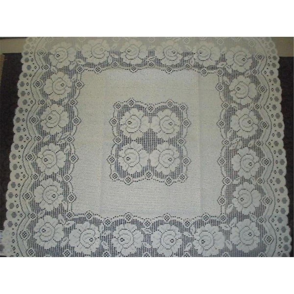 Fastfood 24 x 48 in. European Lace Table Topper, White FA2570095 - main